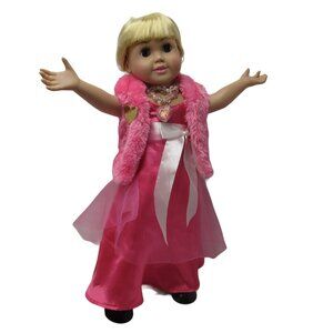Fibre Craft FCM 1996 Blonde  Jointed 18" Doll With Pink Gown